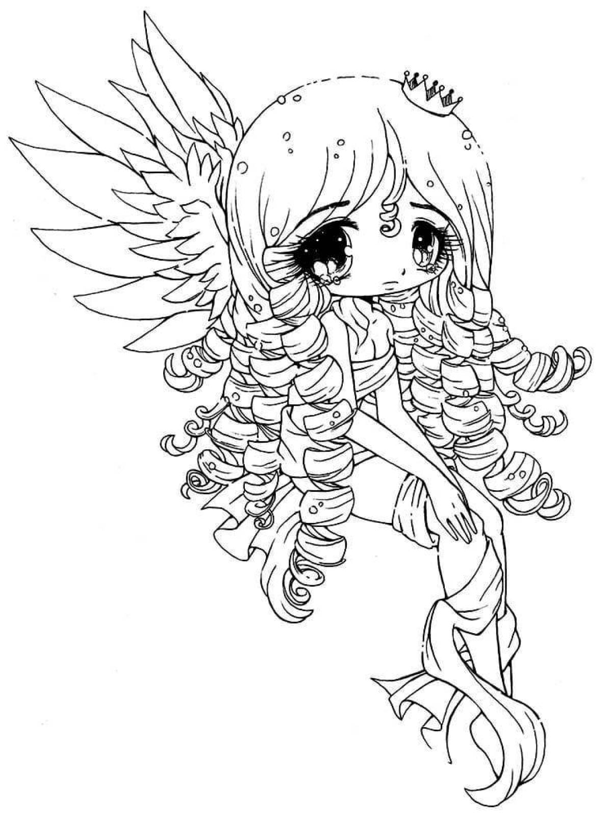 Fairy chibi coloring page