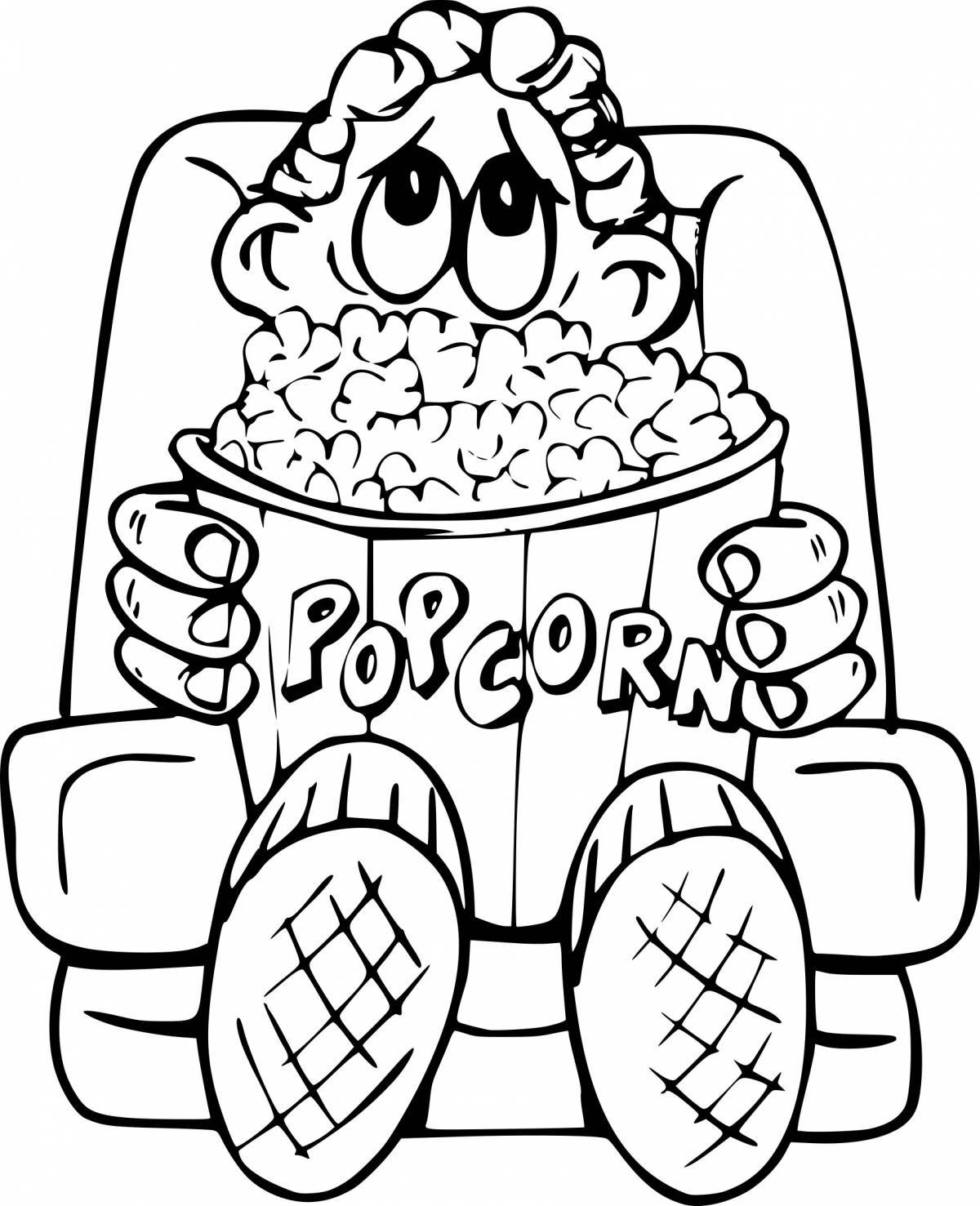 Sweet popcorn coloring page