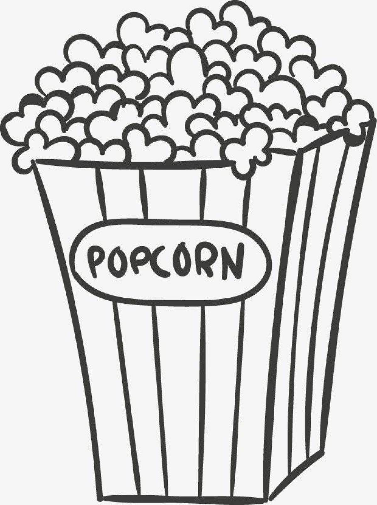 Cheese popcorn coloring page