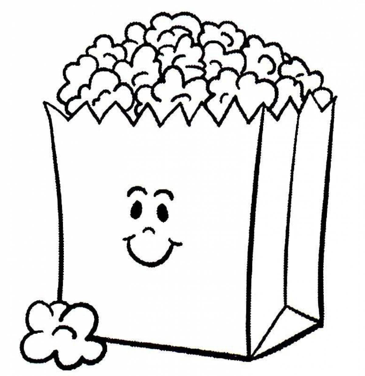Spicy popcorn coloring page