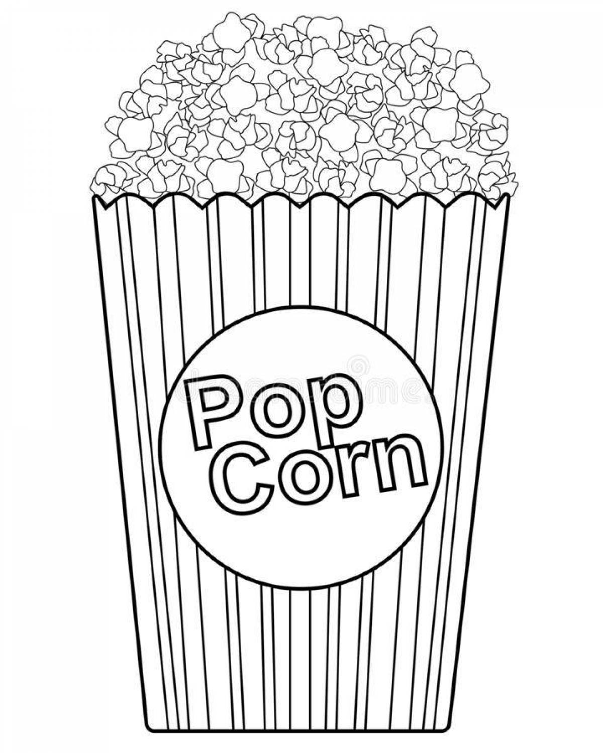 Glitter popcorn coloring page