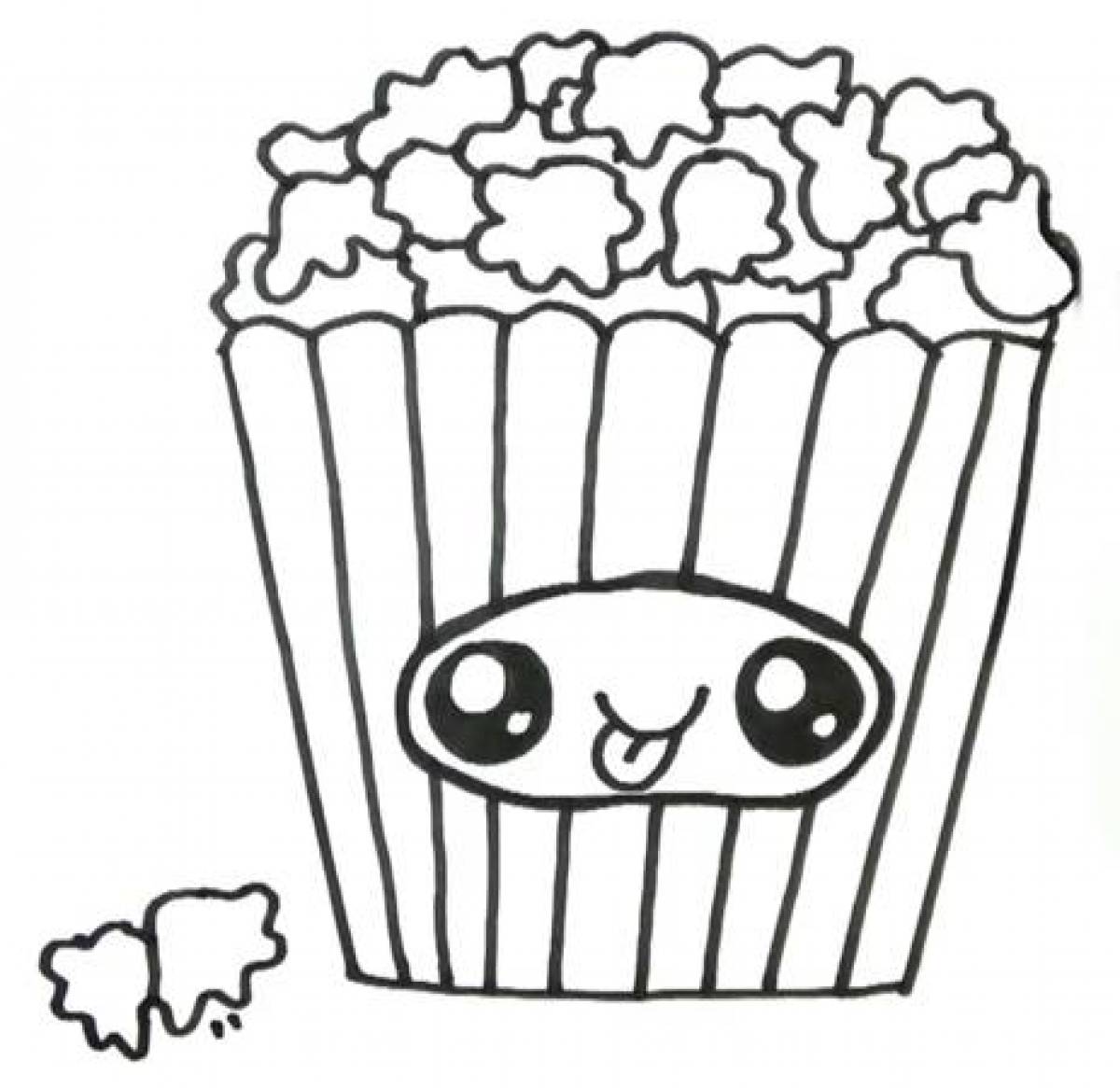Coloring fluffy popcorn