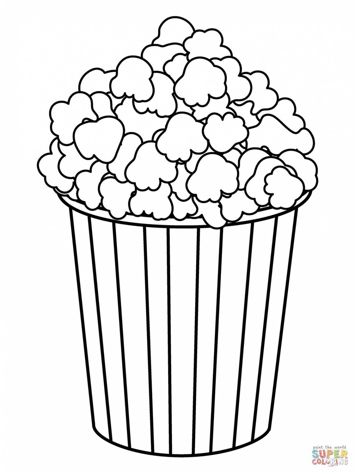 Puff popcorn coloring page