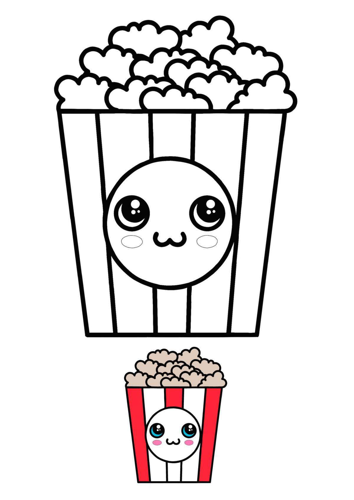 Crispy popcorn coloring page