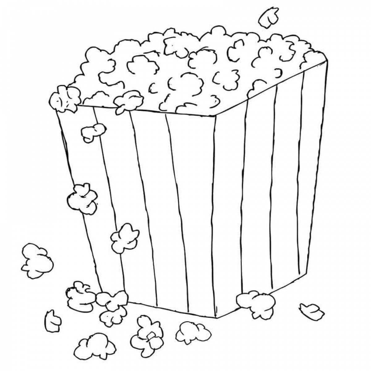 Sweet and salty popcorn coloring page