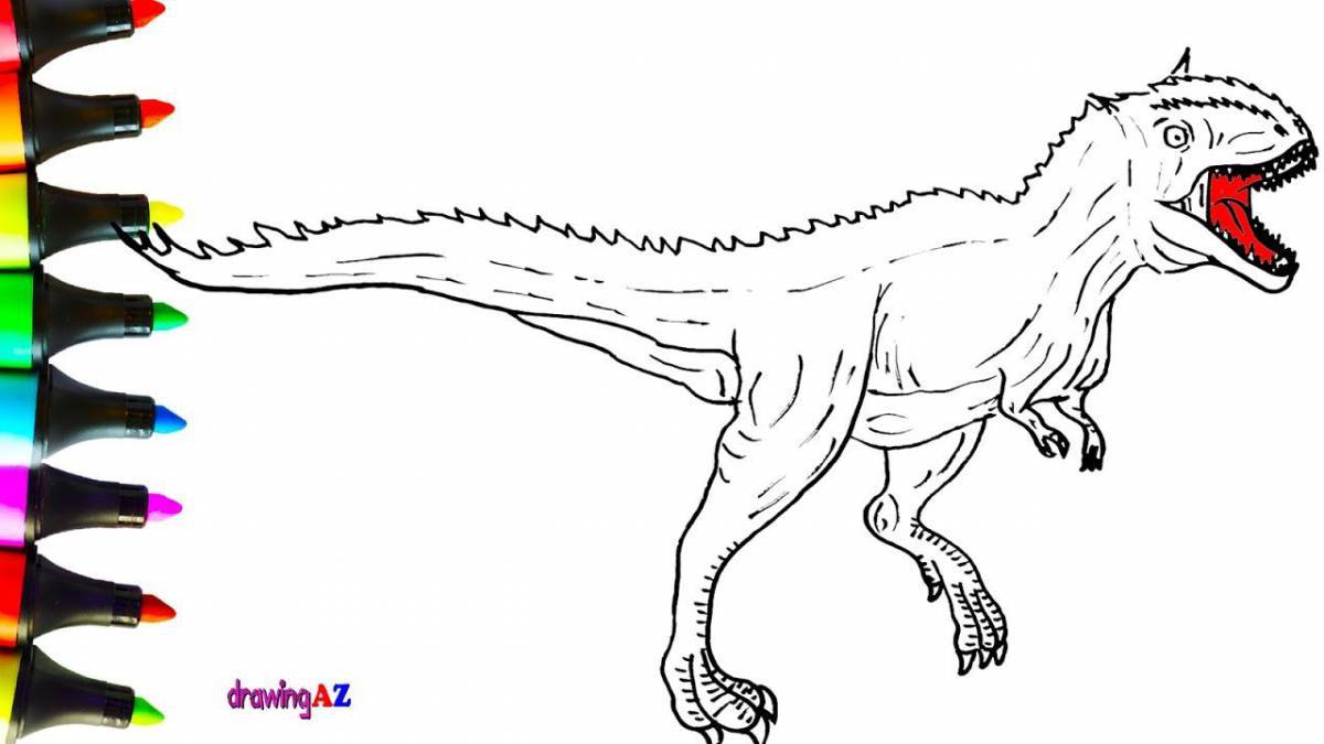 Раскраска яркий карнотавр