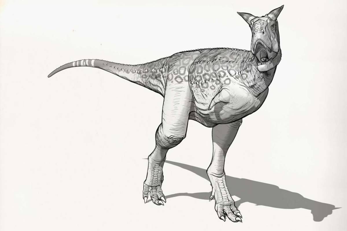 Majestic carnotaurus coloring page