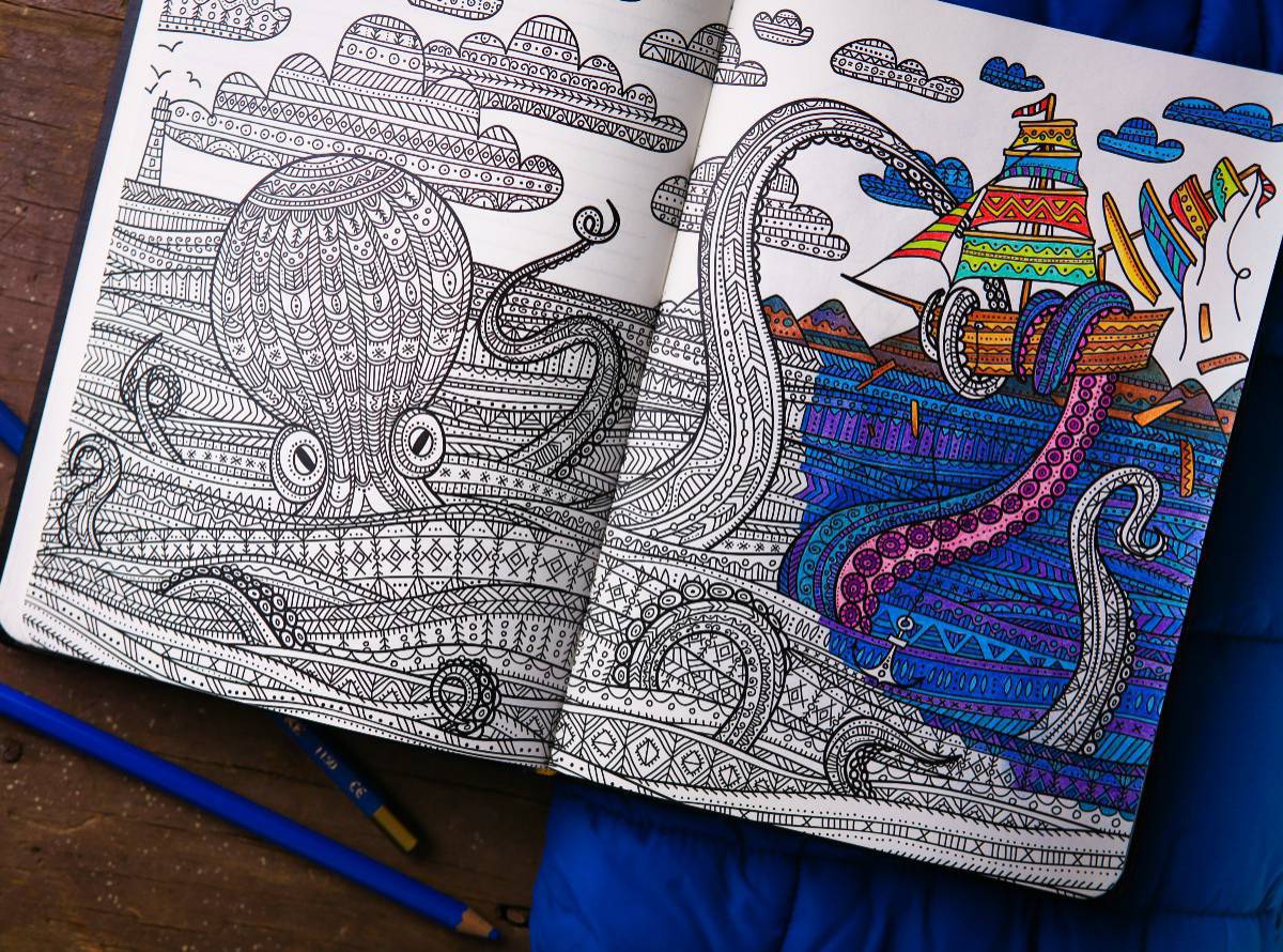 Fun sketchbook coloring book