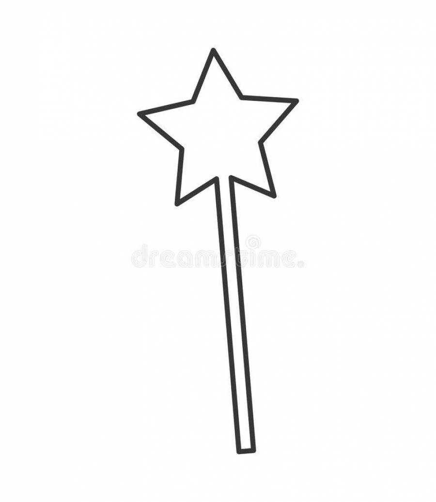 Волшебная палочка со звездочкой трафарет