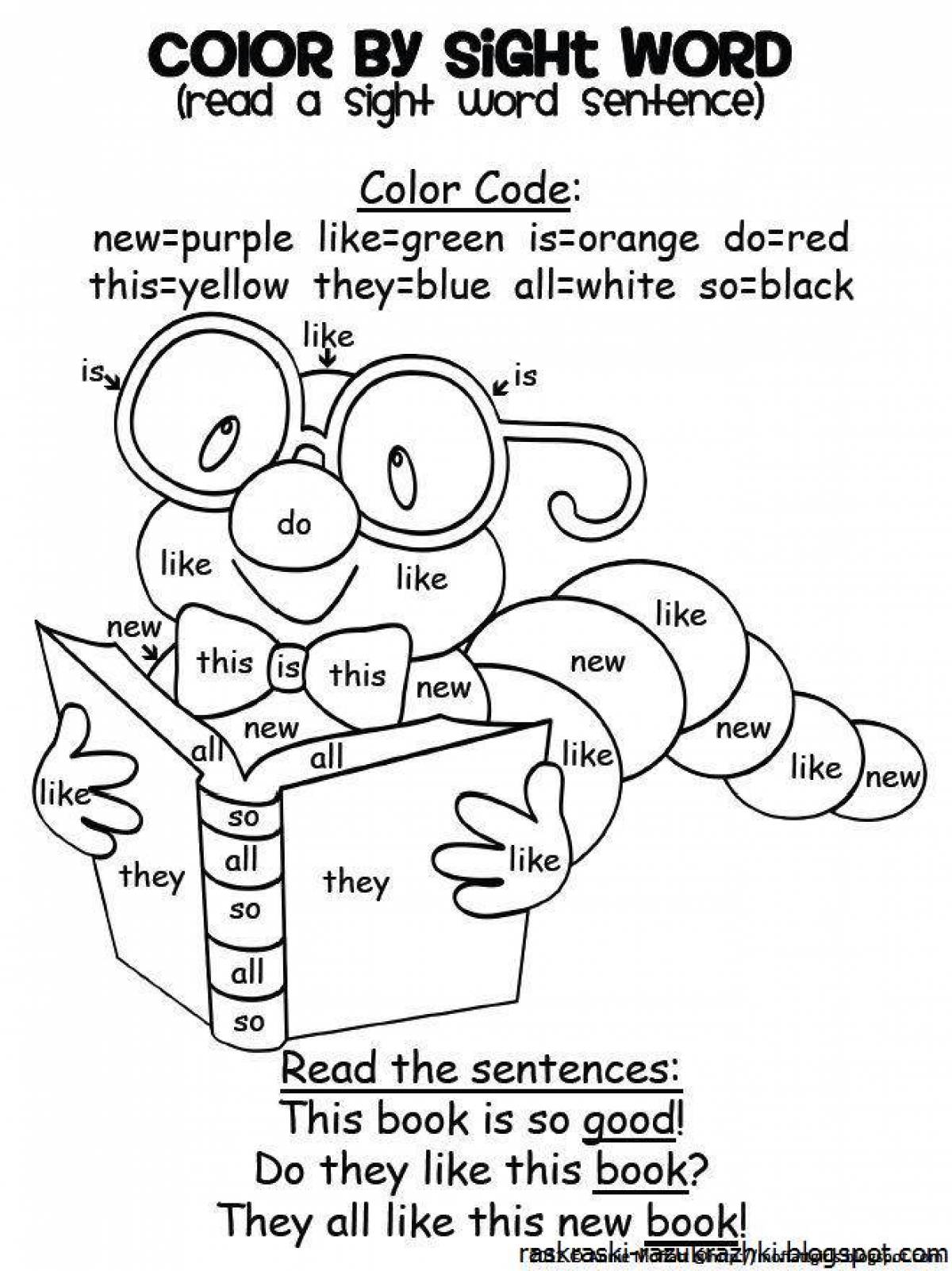 раскраска на английском для детей