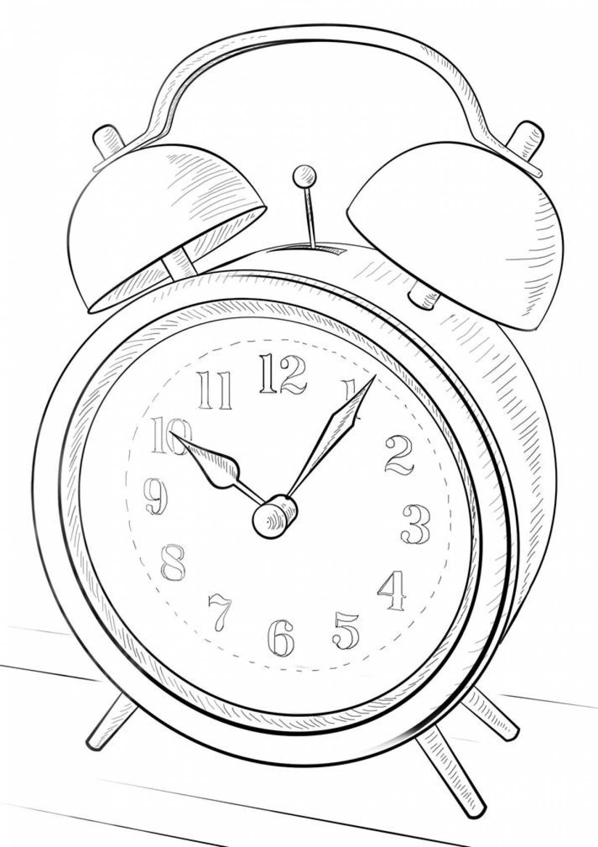 Clock drawing. Будильник раскраска. Рисование будильник. Часы будильник раскраска. Будильник карандашом.