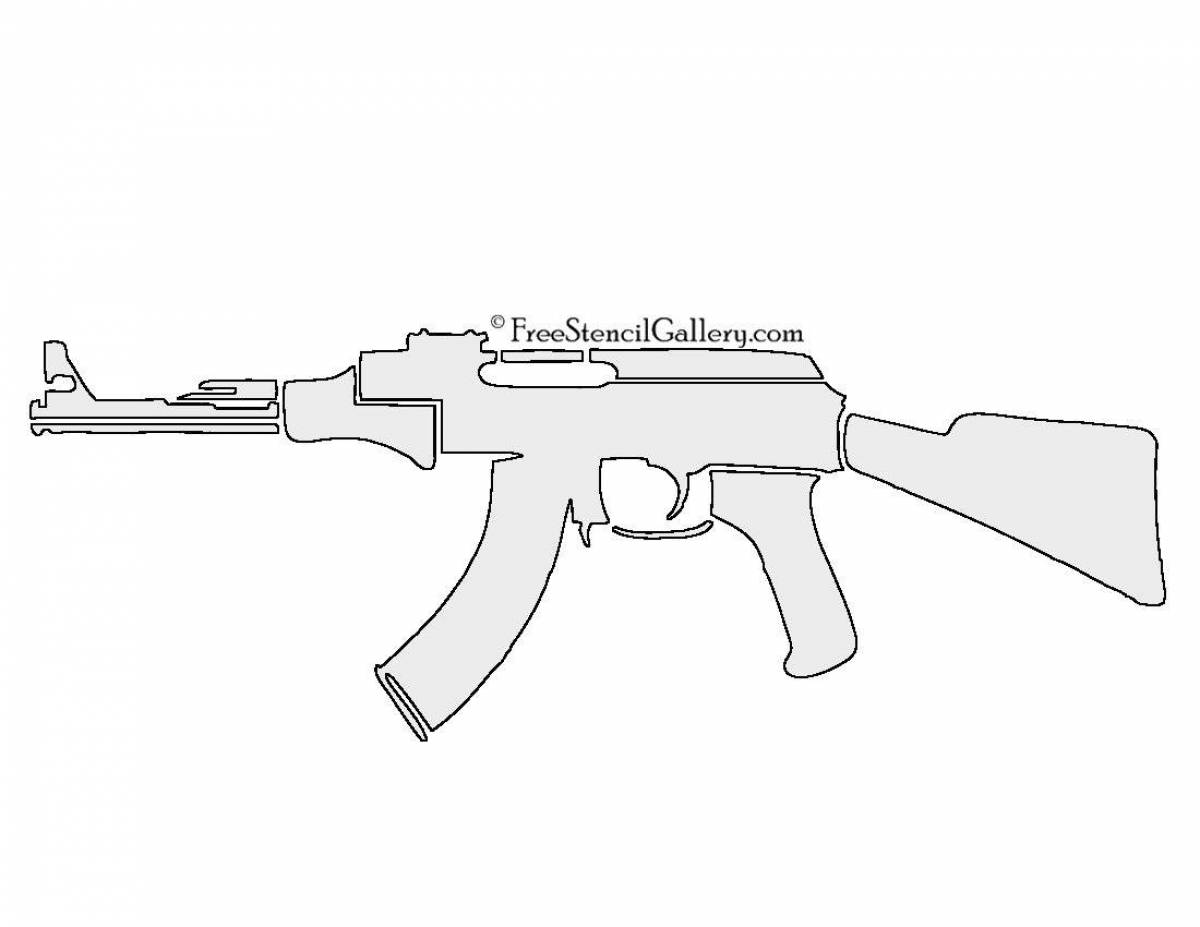 Рисунок автомата калашникова распечатать