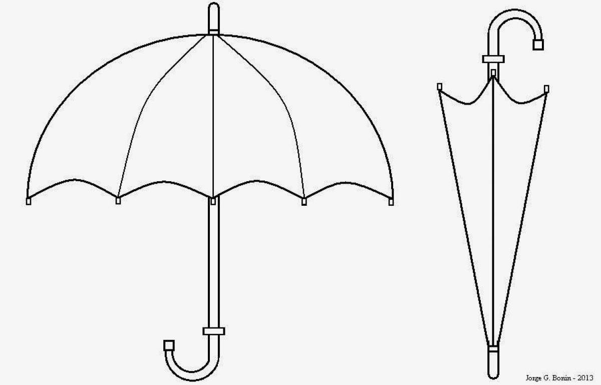 Шаблон зонтика. Зонтик трафарет. Аппликация зонт. Зонт для вырезания. Трафарет зонтика для вырезания.