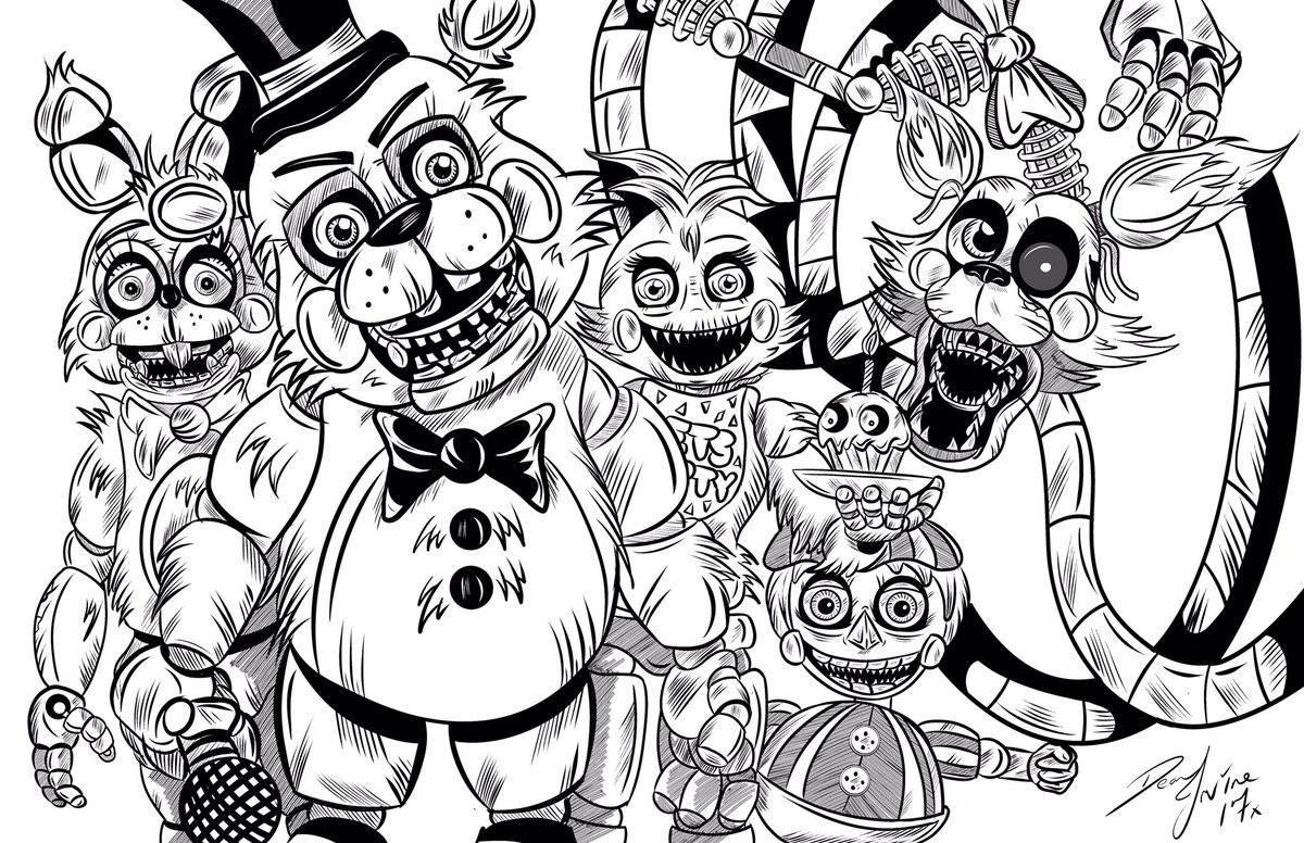 Exciting coloring animatronics fnaf 9