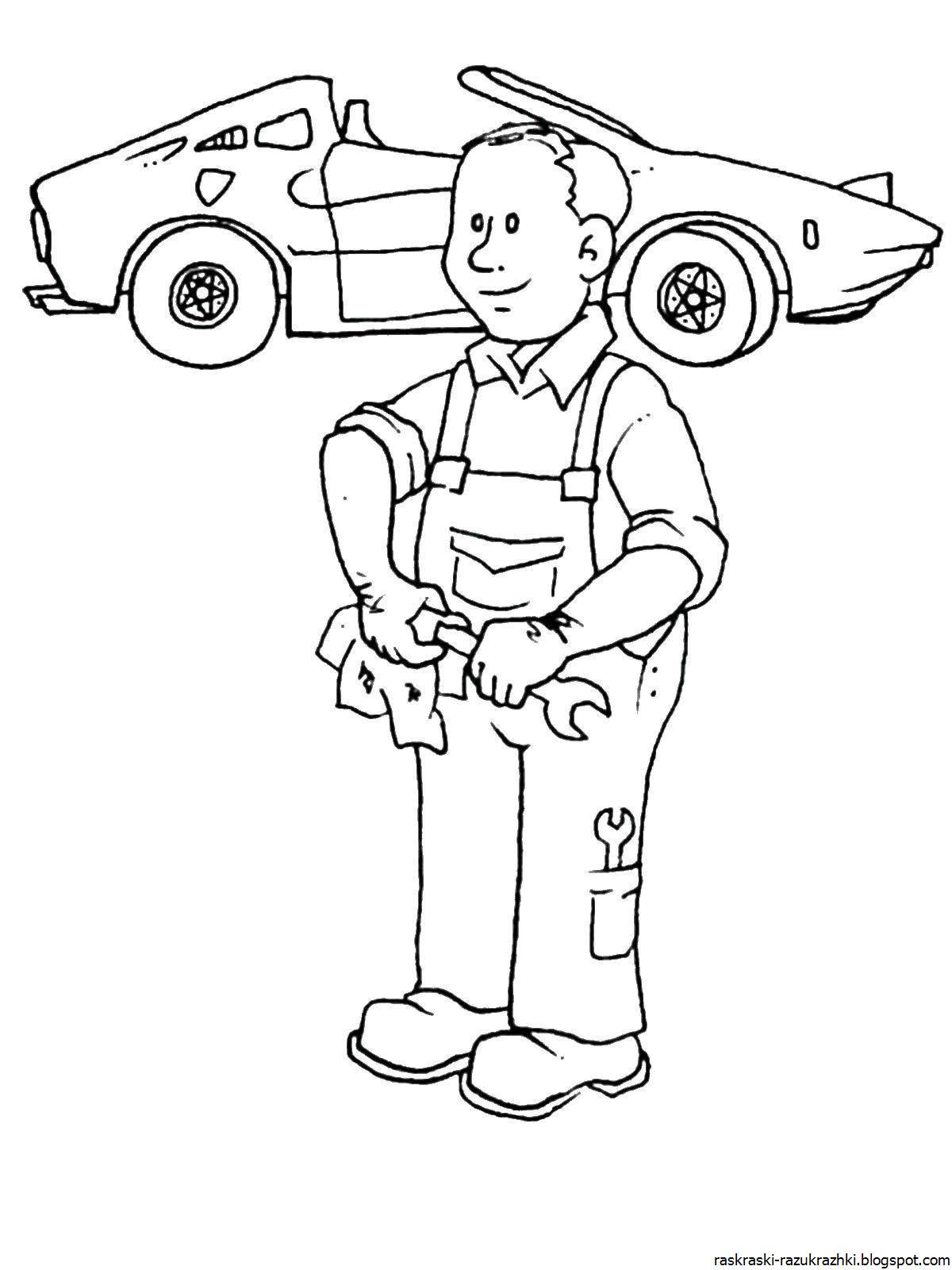 Funny profession coloring book for kids 7 years old