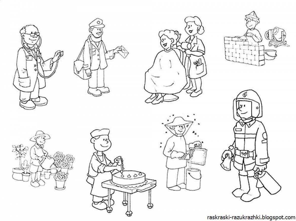Coloring pages of professions for children 7 years old