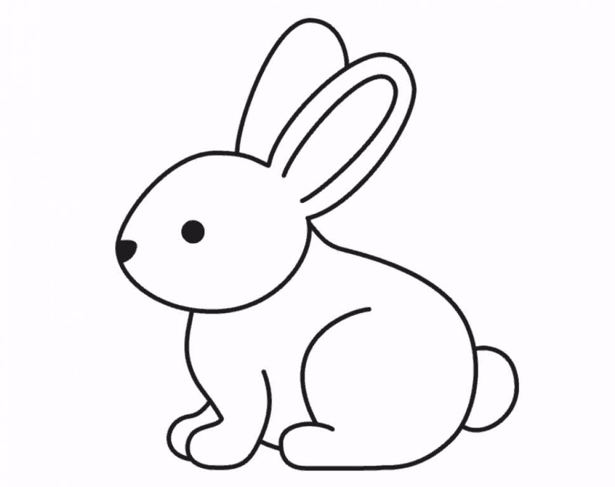 Раскраска «радостный заяц» для детей 3-4 лет