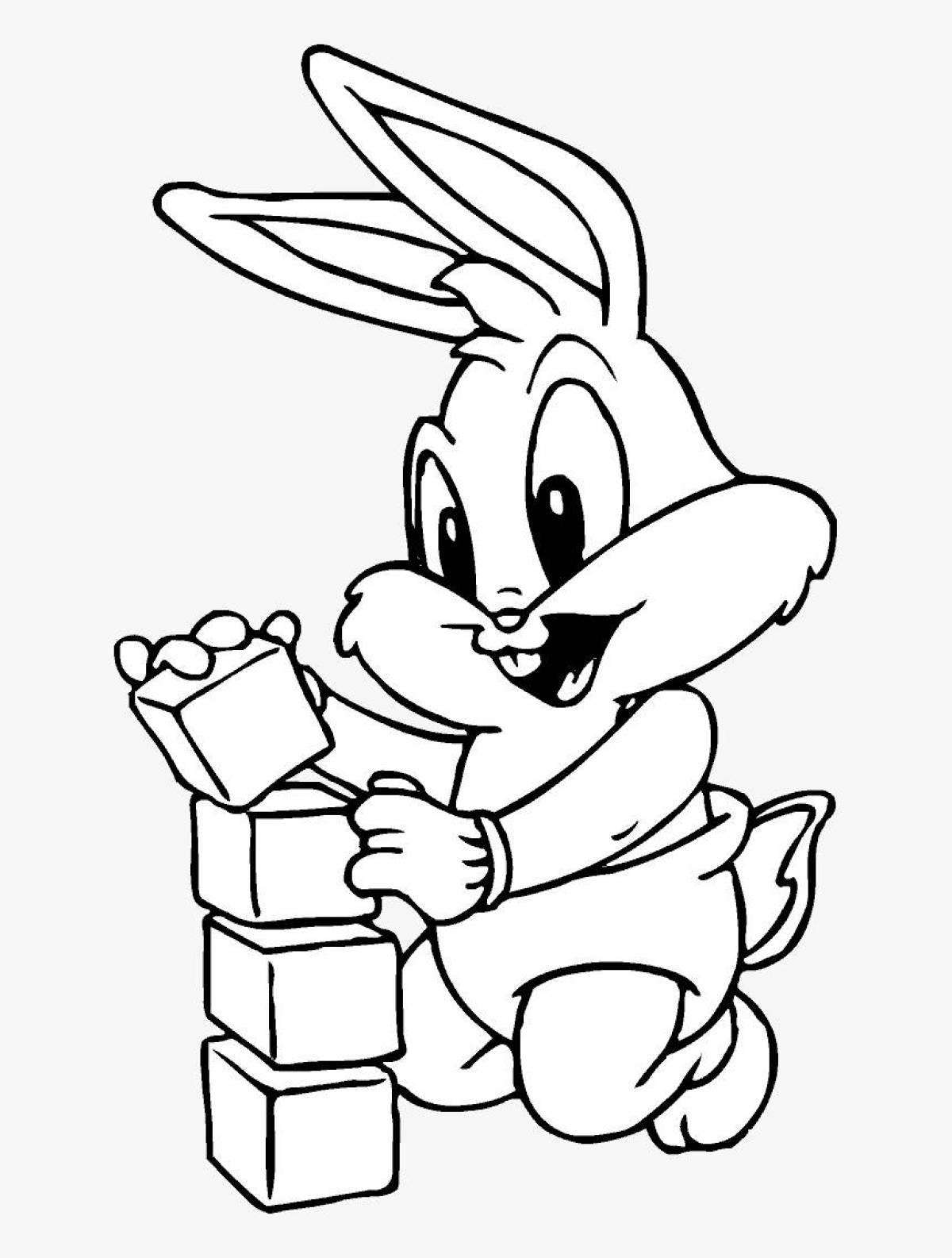 Coloring book live hare for children 3-4 years old