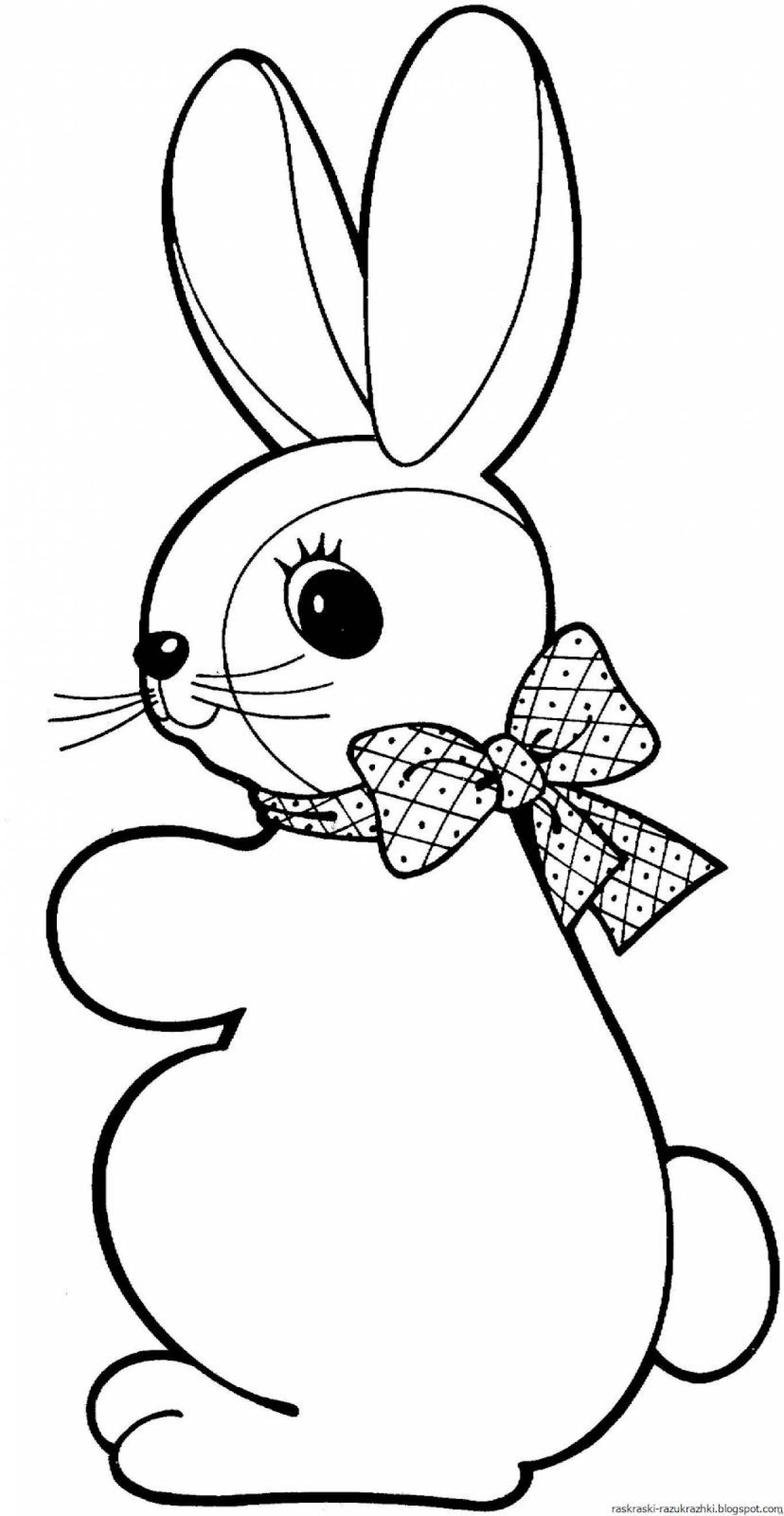 Fantastic hare coloring book for children 3-4 years old