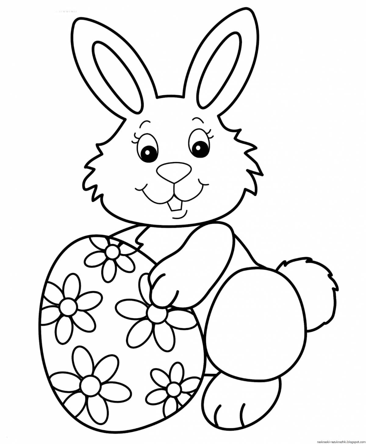Fun coloring hare for children 3-4 years old