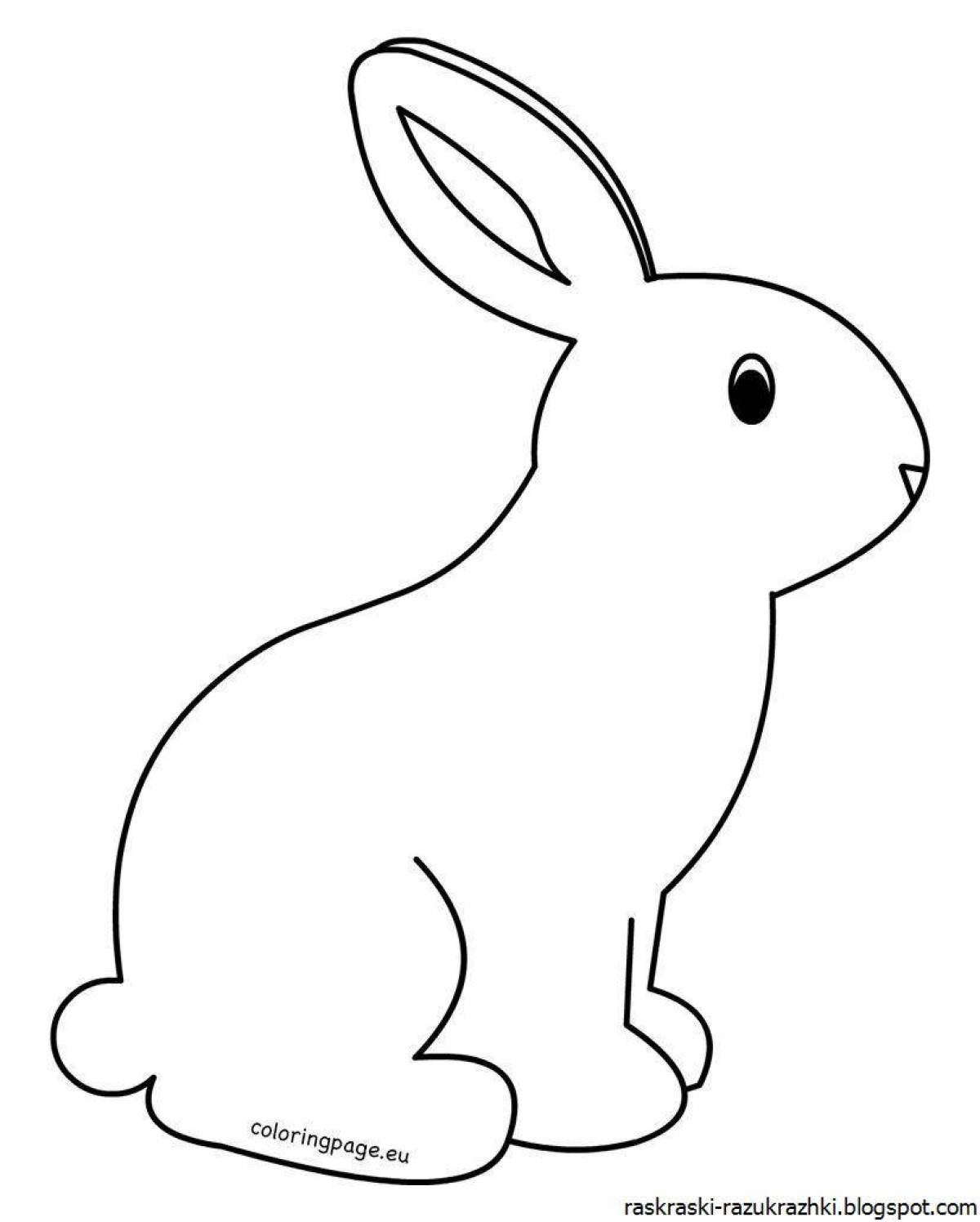 Animated hare coloring book for children 3-4 years old