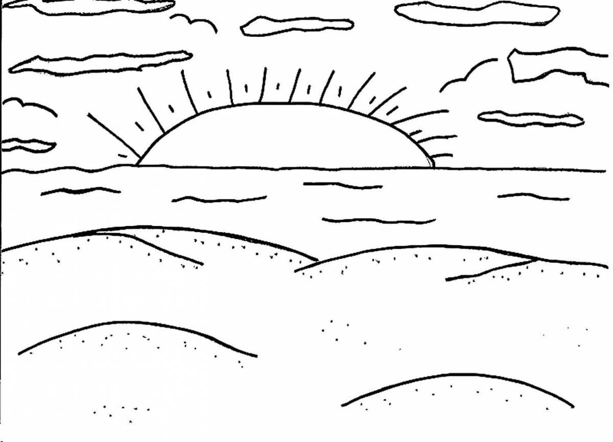 Majestic sunset coloring book