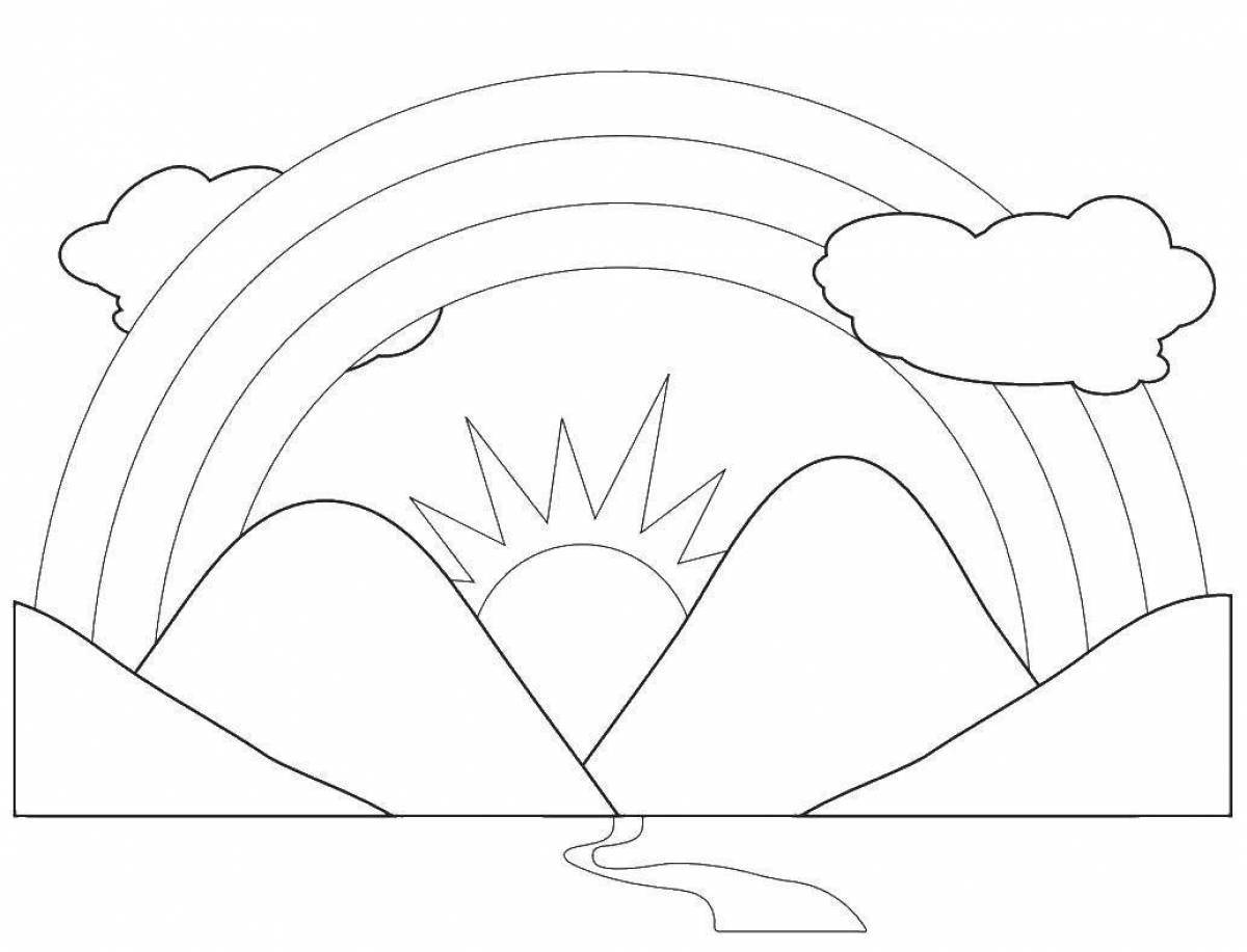 Calming sunset coloring page