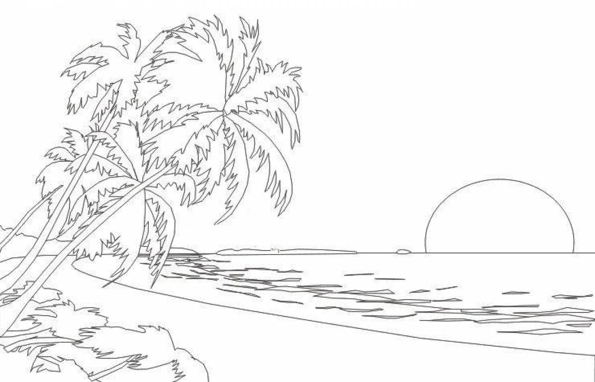Flawless sunset coloring page