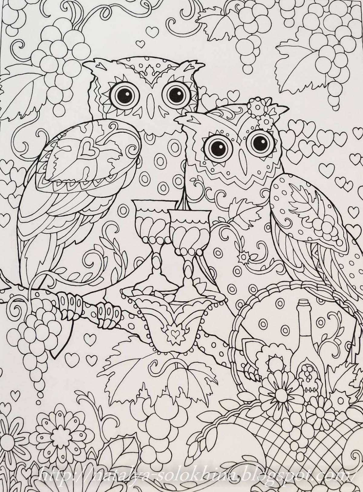 Adorable coloring book with fine details