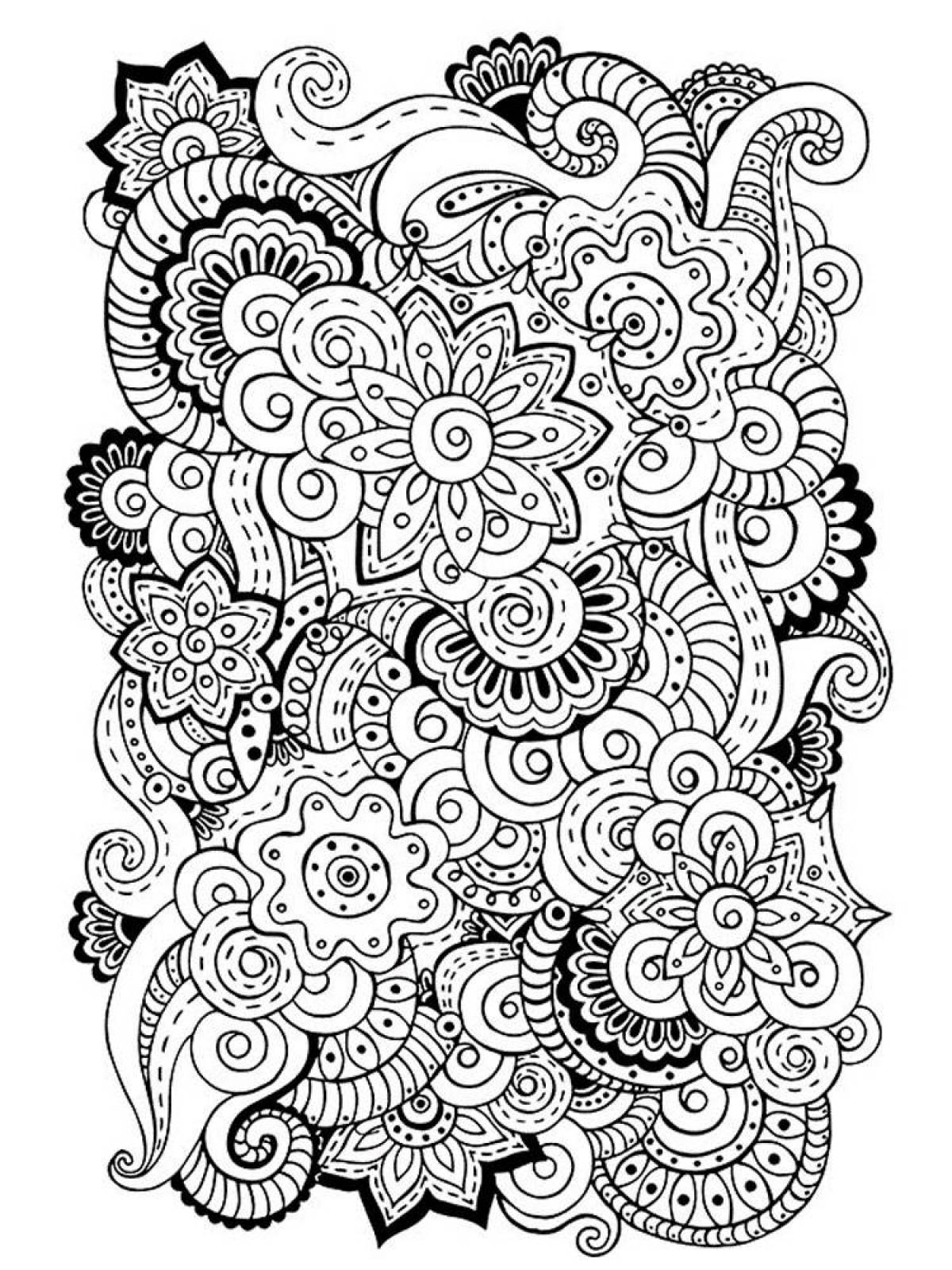 Unique coloring page with small details