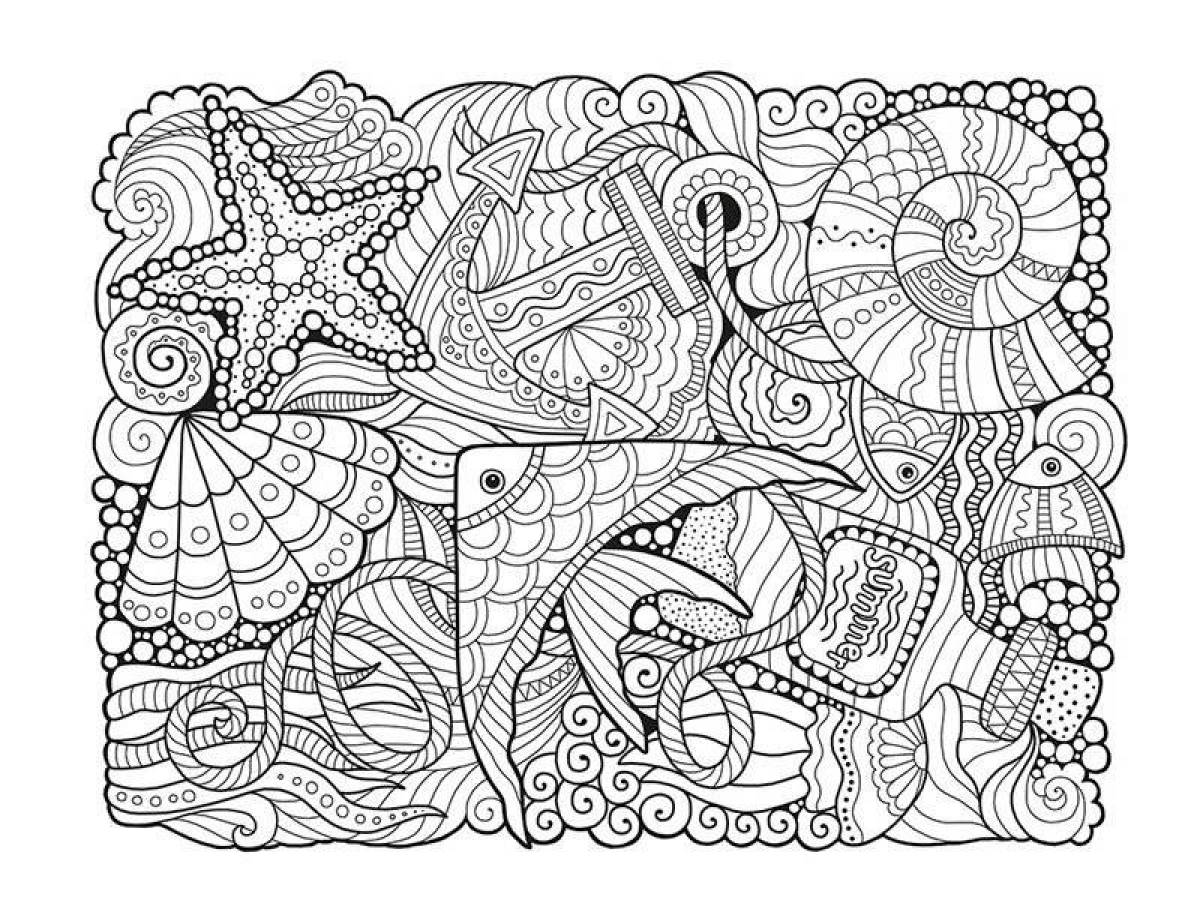 Luminous coloring book with small details