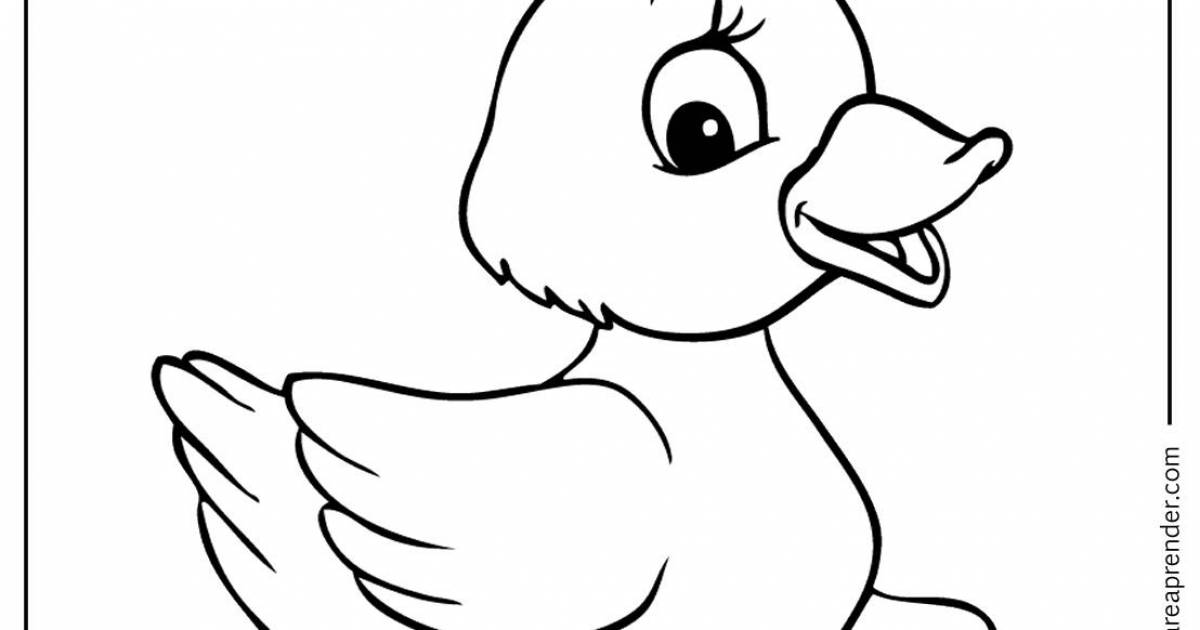 Coloring duckling for kids