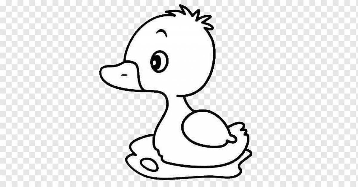 Cute duck coloring for kids