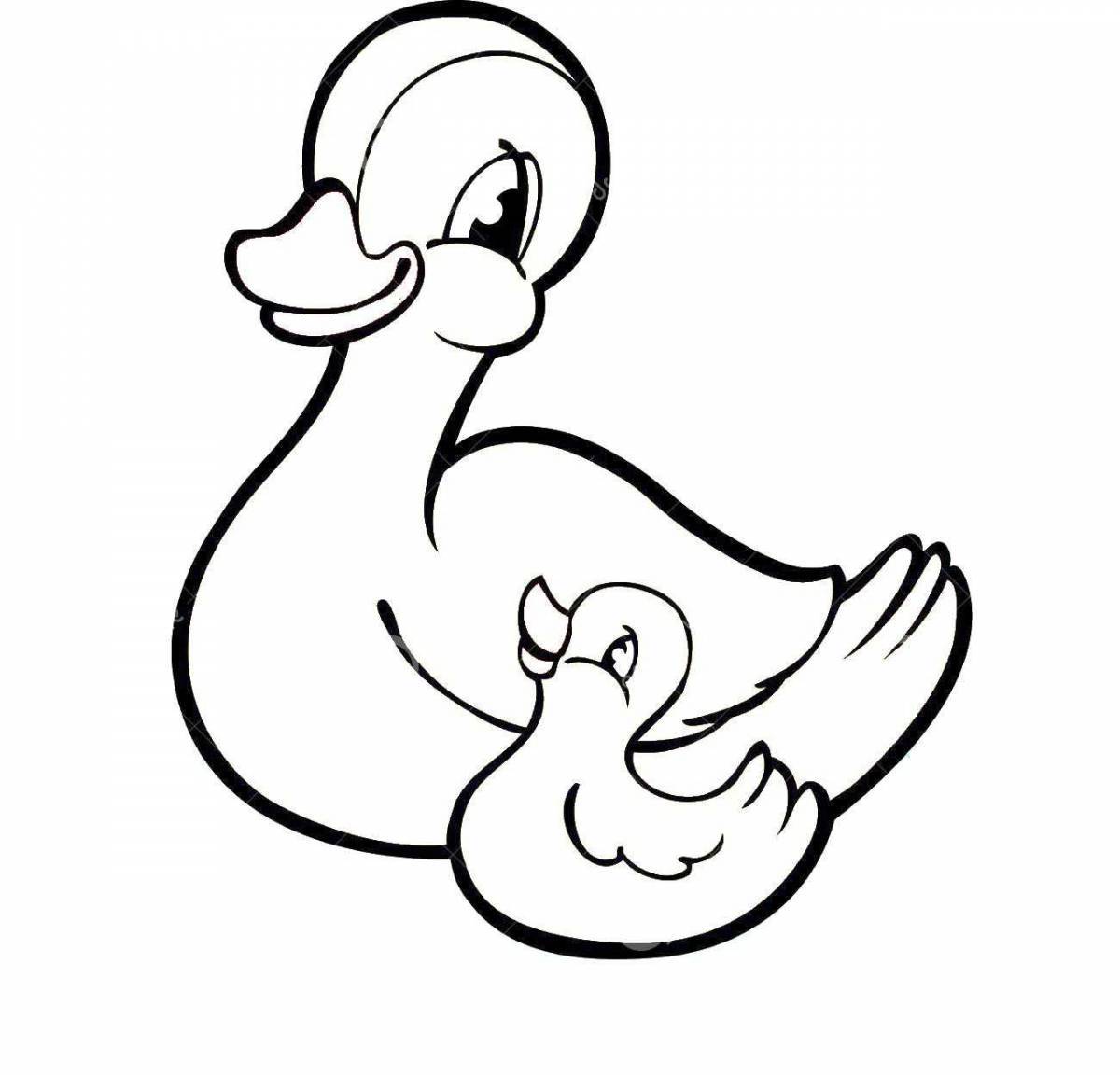 Adorable duck coloring for kids