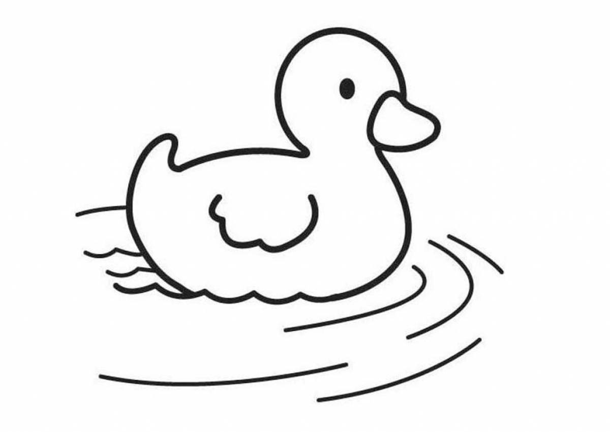Fun coloring duckling for kids