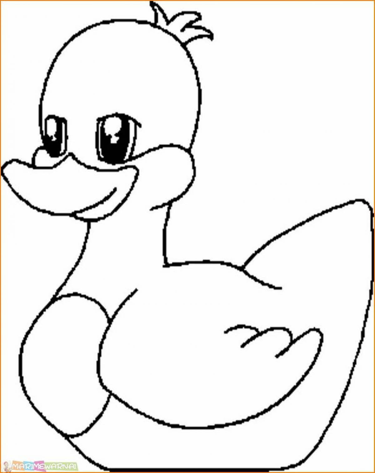Funny duck coloring for kids