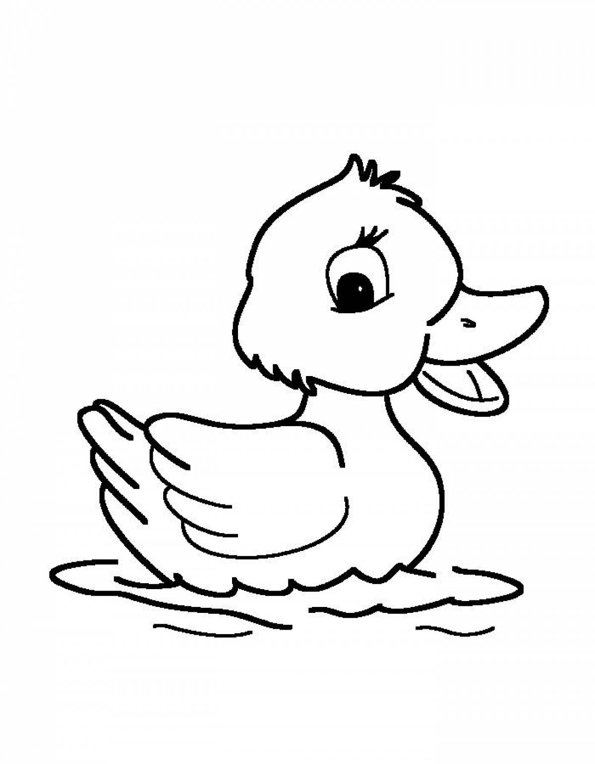 Coloring book magic duck for kids