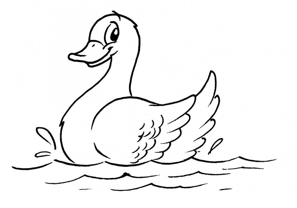 Sunny duck coloring page for kids
