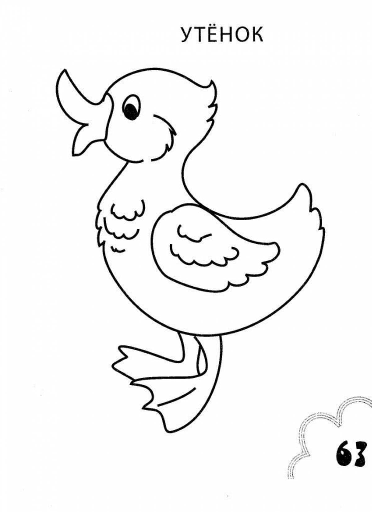 Coloring spicy duckling for kids