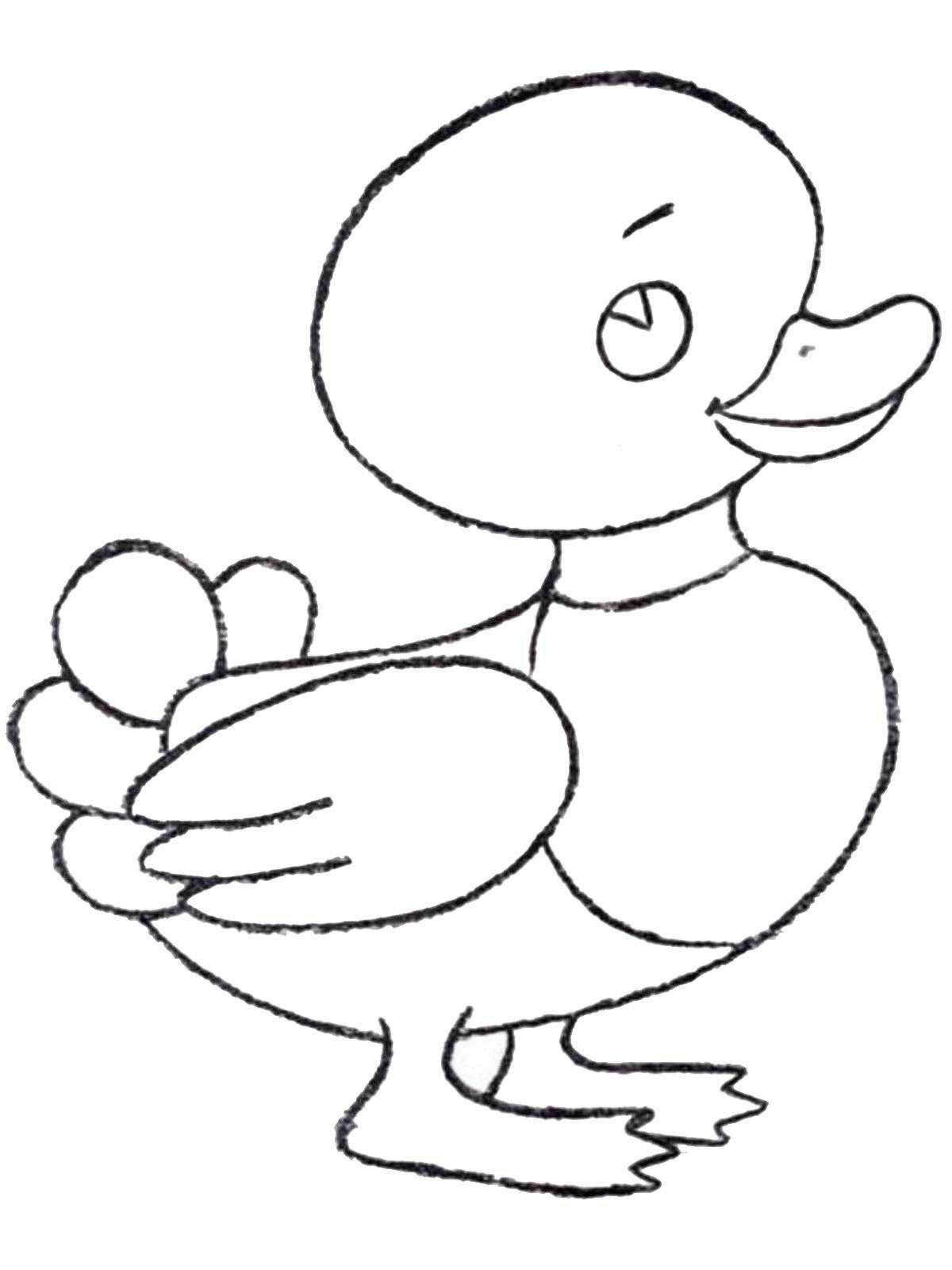Coloring cute duckling for kids