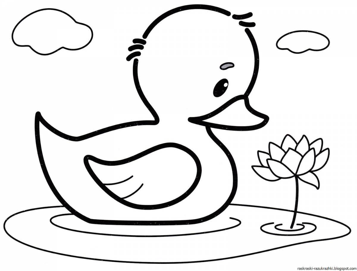 Exquisite duckling coloring book for kids