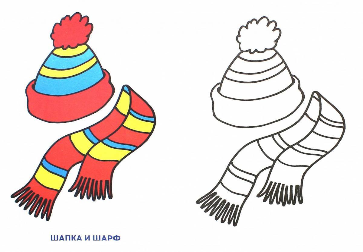 Coloring page happy scarf for kids