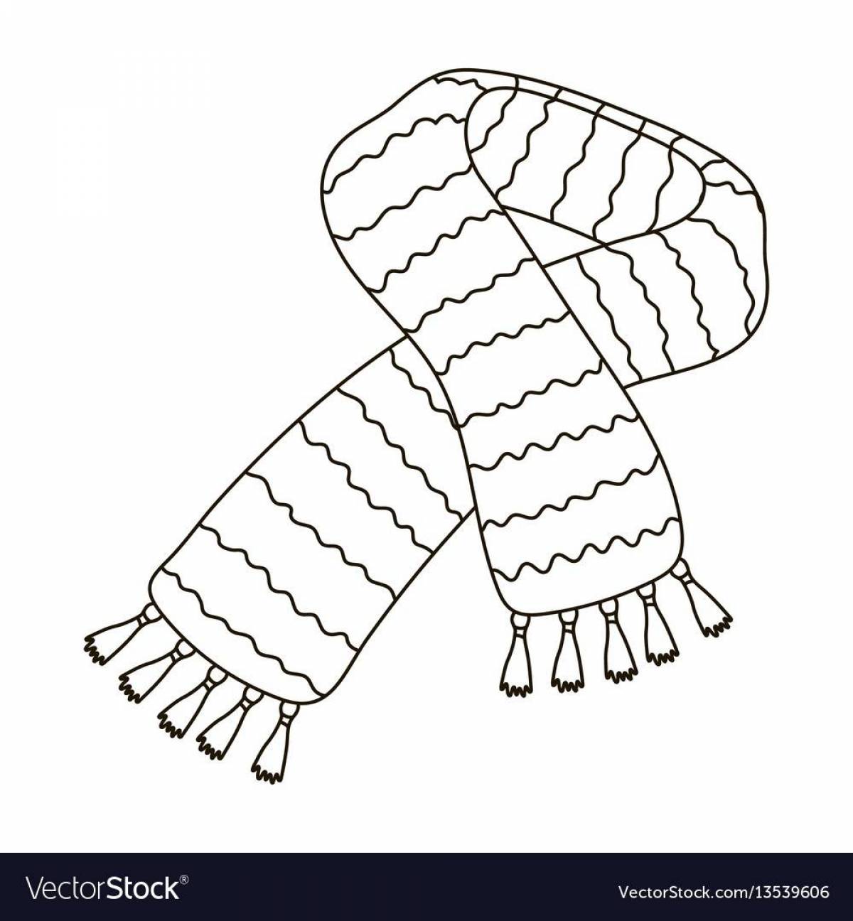 Glittering scarf coloring page for kids