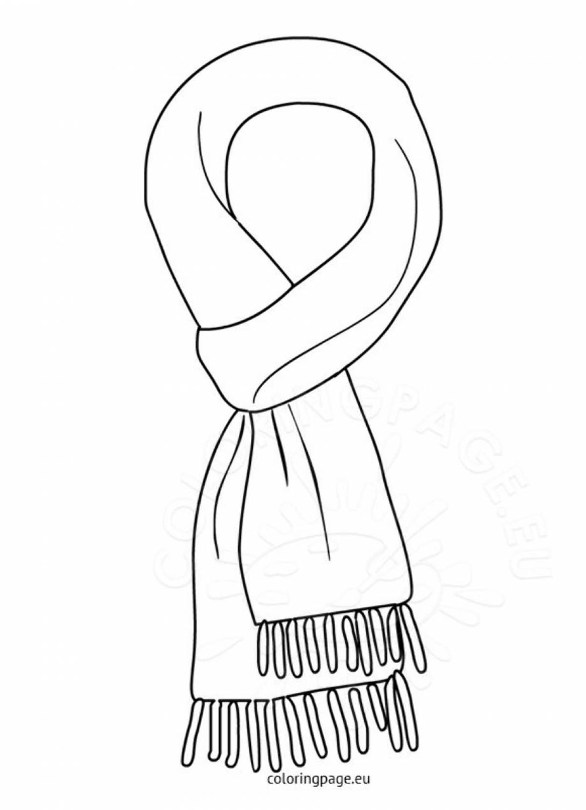 Раскраска очаровательный шарф для детей