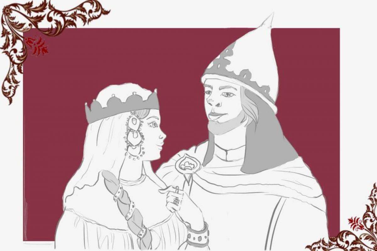 Coloring page magnificent ruslan and lyudmila