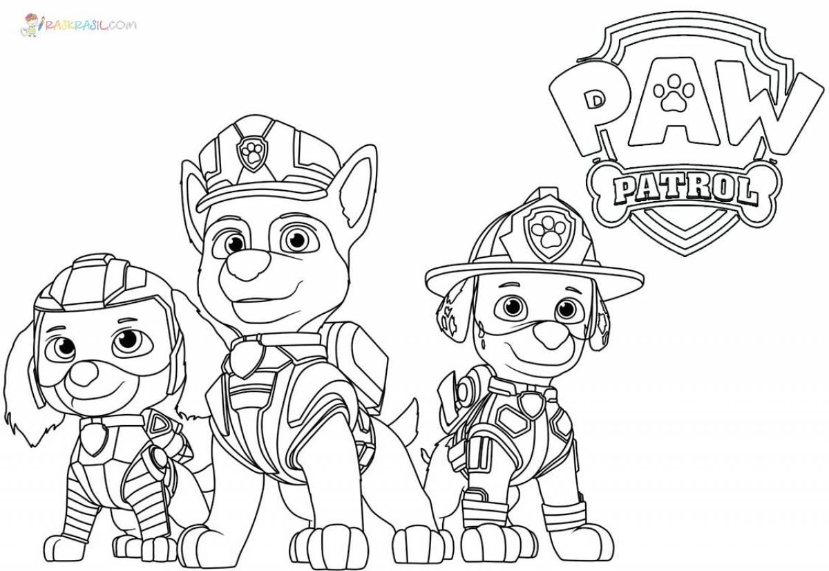 Colorful paw patrol coloring new