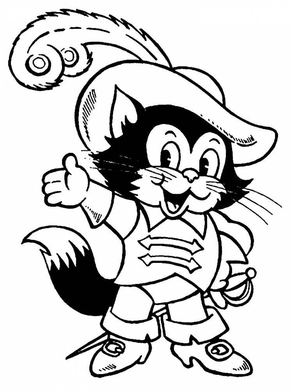Puss in Boots coloring page for kids