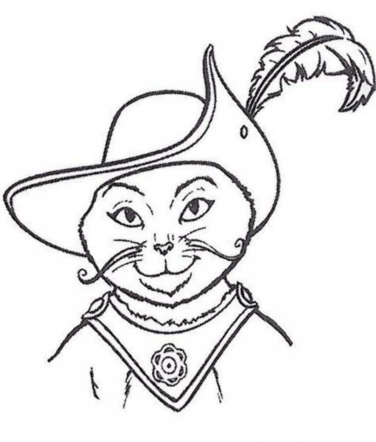 Live Puss in Boots coloring book for kids