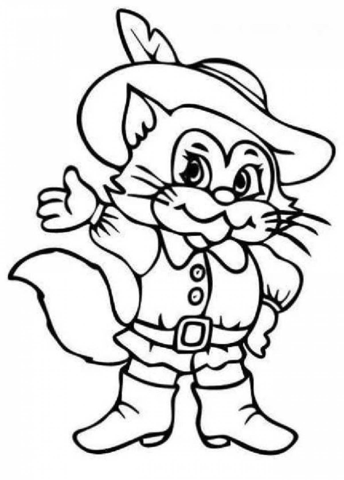 Inspirational Puss in Boots coloring book for kids