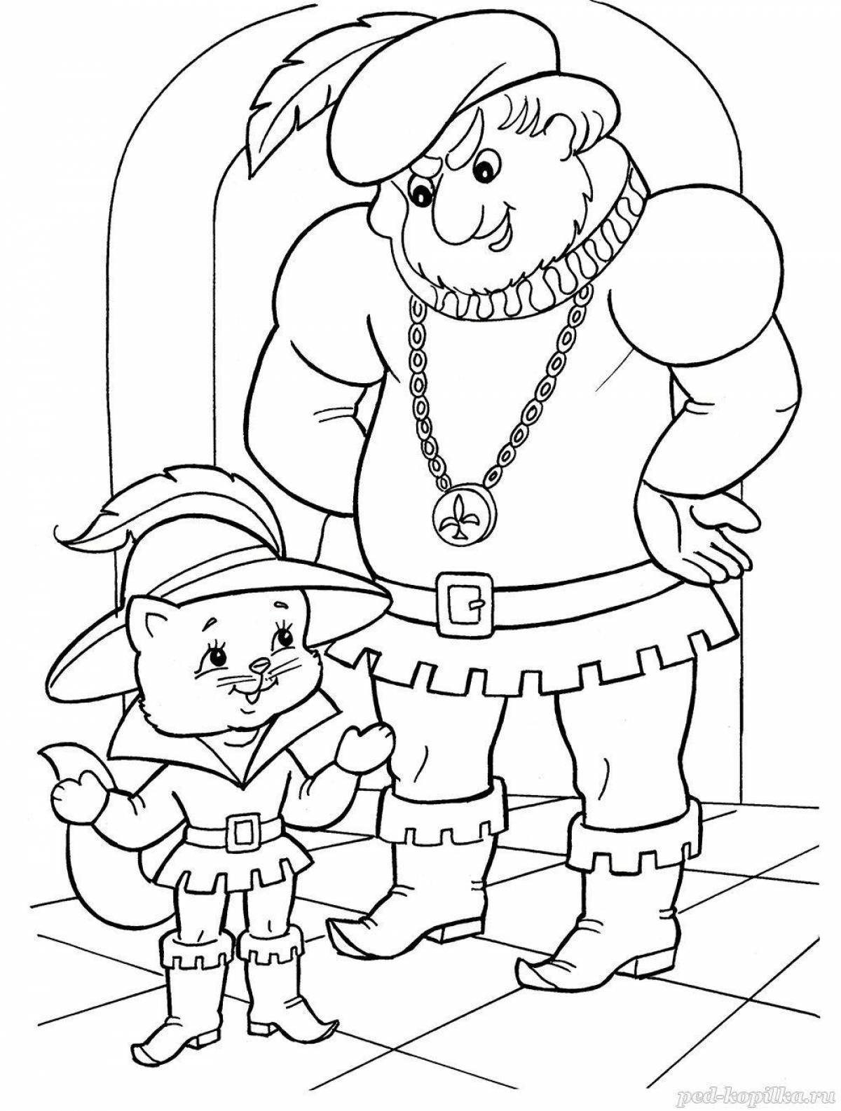 Ambitious Puss in Boots coloring page for kids
